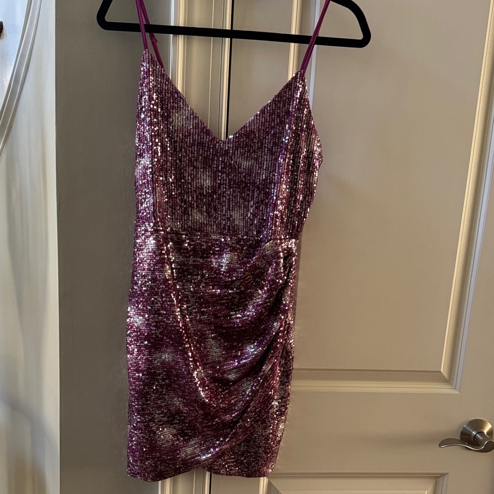 Lulu's Purple Sequin Mini Dress